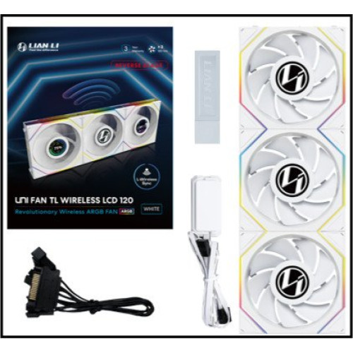 Вентилятор для корпуса Lian Li UNI FAN TL120 LCD Reverse Blade Wireless 3x120mm G99.12RTLLCD1W3W.00