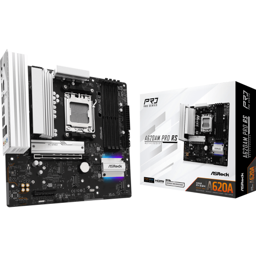 Материнская плата ASRock A620AM PRO RS AM5 4xDDR5 2xSATA3 RAID 3xM.2 Type-C HDMI DP mATX
