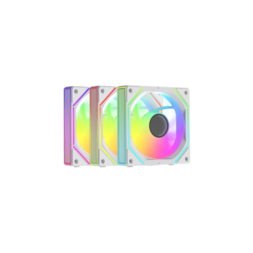 Вентилятор для корпуса Ocypus Gamma F12 UNI WH ARGB REVERSE BLADE 3-IN-1 3x(123x120x25mm) Белый