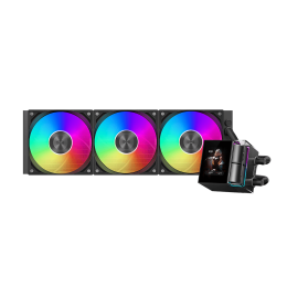 Водяное охлаждение с дисплеем для CPU Водяное охлаждение для CPU PCCooler DS360 ARGB Display BK TDP 310W 115X/1200/1700/1851/AM4/AM5 Черный