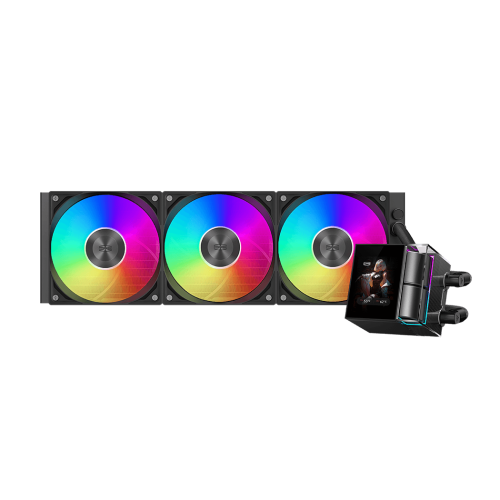 Водяное охлаждение с дисплеем для CPU Водяное охлаждение для CPU PCCooler DS360 ARGB Display BK TDP 310W 115X/1200/1700/1851/AM4/AM5 Черный