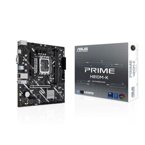Материнская плата ASUS PRIME H810M-K, LGA1851 H810 2xDDR5 4xSATA 1xM.2 1xPCIe 4.0 HDMI D-Sub mATX