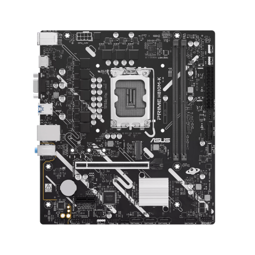 Материнская плата ASUS PRIME H810M-K, LGA1851 H810 2xDDR5 4xSATA 1xM.2 1xPCIe 4.0 HDMI D-Sub mATX