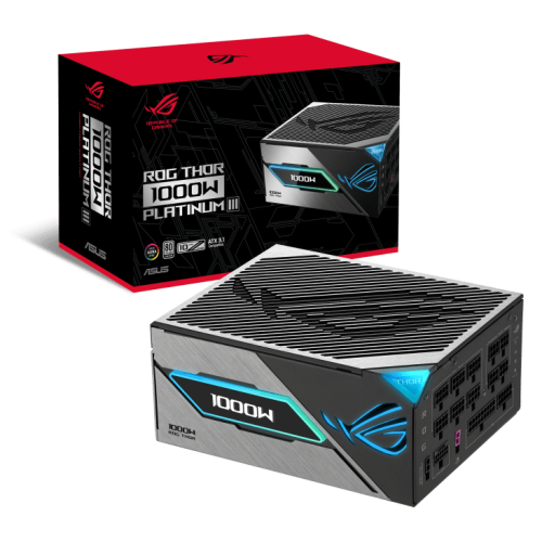 Блок питания ASUS 1000W, ROG Thor 1000W Platinum III, Full Modular, ATX, 80+ PLATINUM, КПД 94%, Fan 135mm, Черный, ROG-THOR-1000P3-GAMING