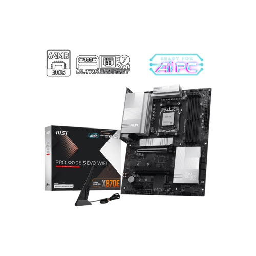 Материнская плата MSI PRO X870E-S EVO WIFI AM5 4xDDR5 4xSATA3 RAID 3xM.2 HDMI 2xType-C ATX