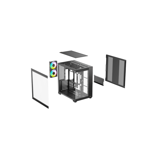 Корпус Ocypus Delta C74 BK ARGB ATX/MATX/ITX, USB3.0x2, Type C, Черный, Delta-C74-BKD200XX-GL