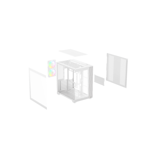 Корпус Ocypus Delta C74 WH ARGB ATX/MATX/ITX, USB3.0x2, Type C, Белый, Delta-C74-WHD200XX-GL