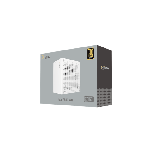 Блок питания Ocypus 850W, Iota P850 WH, Full Modular, ATX, 80+ GOLD, КПД 91%, Fan 120mm, Японские конденсаторы, Белый, Iota-P850-G1FFWH025X-EU