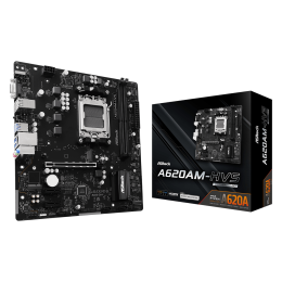 Материнская плата ASRock A620AM-HVS AM5 2xDDR5 2xSATA3 RAID 2xM.2 D-Sub HDMI, 1xUSB3.2 Gen1 Type-C (передних), 6xUSB 3.2 Gen1 (4 Rear, 2 передних) 8xUSB2.0 (4 Rear, 4 Front)  mATX