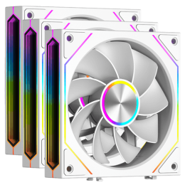 Комплект вентиляторов для корпуса PCCoole F3 X120R ARGB WH 3IN1, FAN 120mm, 800~1800RPM, 15~28.4 DB, 54 CFM, RGB