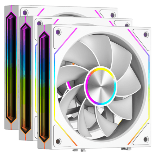 Комплект вентиляторов для корпуса PCCoole F3 X120R ARGB WH 3IN1, FAN 120mm, 800~1800RPM, 15~28.4 DB, 54 CFM, RGB