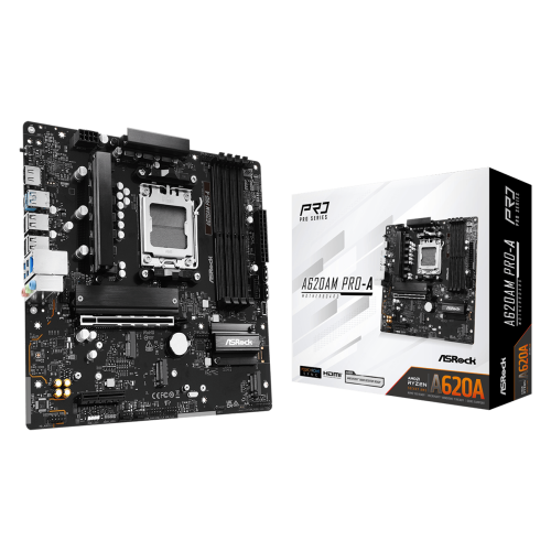 Материнская плата ASRock A620AM PRO-A AM5 4xDDR5 2xSATA3 RAID 3xM.2 Type-C HDMI mATX