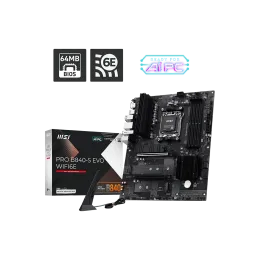 Материнская плата MSI PRO B840-S EVO WIFI6E AM5 B840 4xDDR5 4xSATA6G RAID 3xM.2 1xHDMI 1xType-C 4xUSB2.0 2xUSBType-A Wi-Fi/Bluetooth ATX