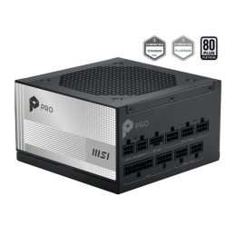 Блок питания MSI  850W, PRO A850PL PCIE5, Full Modular, ATX, 80+ PLATINUM, КПД >92%, Fan 120mm, Черный