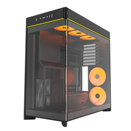 Корпус Montech HS02 PRO (B) ATX/Micro-ATX/Mini-ITX (Back-Connected MB) 2xUSB 1xType-C 1xAudio 1xMic 1xLED Button Черный
