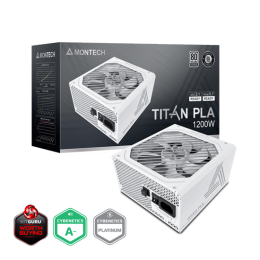 Блок питания Montech 1200W, TITAN PLA 1200W, Full Modular, ATX, 80+ PLATINUM, КПД 90%, Fan 135mm, Белый