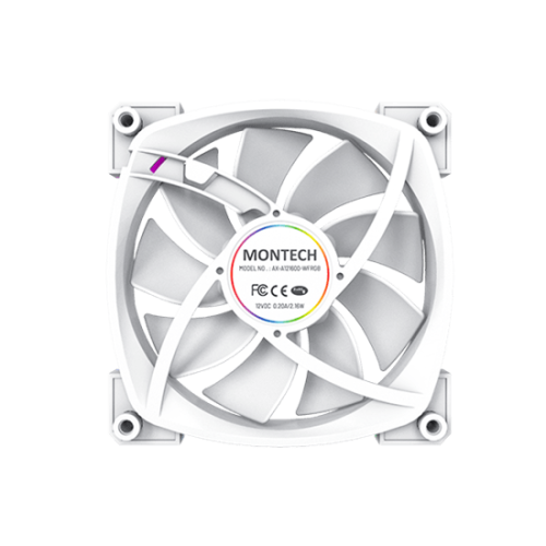 Вентилятор для корпуса Montech AX120 PWM (W) 1x(120x120x25mm) / 800-1600RPM / 59CFM / 27dBA Белый