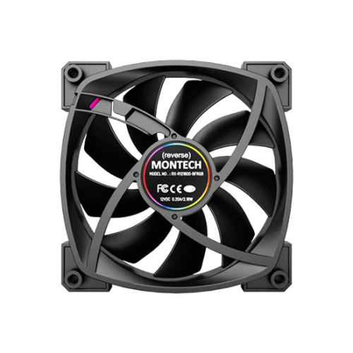 Вентилятор для корпуса Montech RX120 PWM (B) 1x(120x120x25mm)/800-1600RPM/59CFM/27dBA/Reverse Черный
