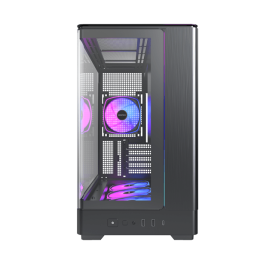 Корпус Montech KING 15 PRO (B) Micro-ATX/Mini-ITX 2xUSB3.0 1xType-C 1xAudio 1xLED Button Черный