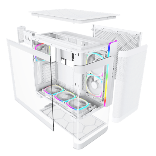 Корпус Montech KING 95 PRO (W) ATX/Micro-ATX/Mini-ITX 2xUSB3.0 1xType-C 1xAudio 1xMic 1xLED Button Белый