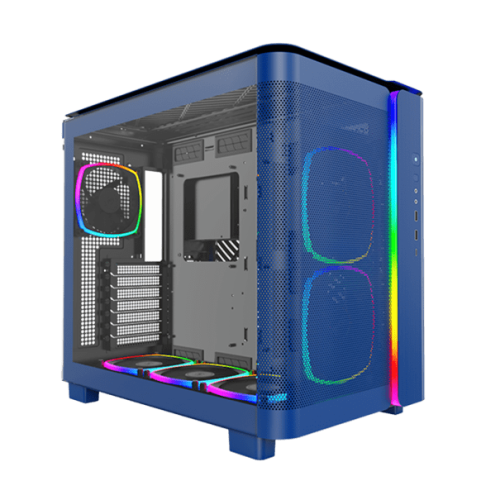Корпус Montech KING 95 PRO (Prussian blue) ATX/Micro-ATX/Mini-ITX 2xUSB3.0 1xType-C 1xAudio 1xMic 1xLED Button Синий