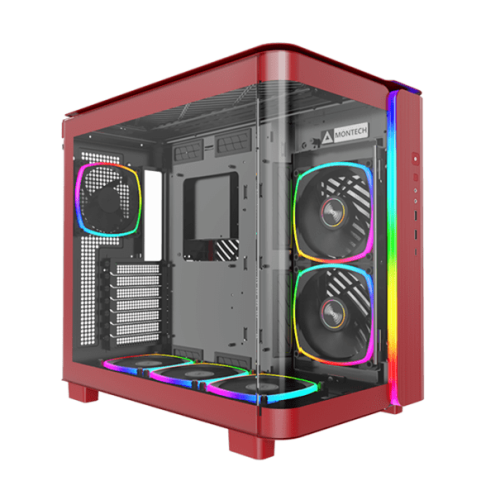 Корпус Montech KING 95 PRO (Red) ATX/Micro-ATX/Mini-ITX 2xUSB3.0 1xType-C 1xAudio 1xMic 1xLED Button Красный