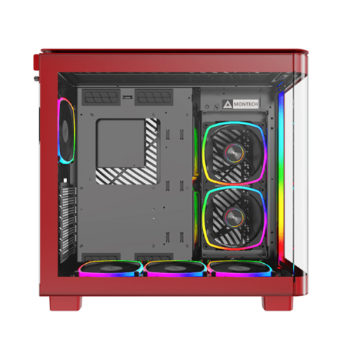 Корпус Montech KING 95 PRO (Red) ATX/Micro-ATX/Mini-ITX 2xUSB3.0 1xType-C 1xAudio 1xMic 1xLED Button Красный
