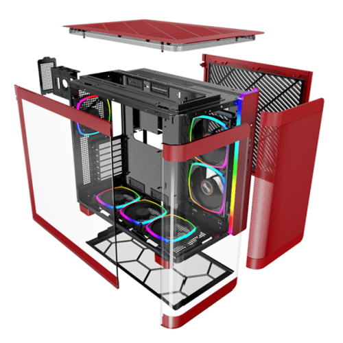 Корпус Montech KING 95 PRO (Red) ATX/Micro-ATX/Mini-ITX 2xUSB3.0 1xType-C 1xAudio 1xMic 1xLED Button Красный