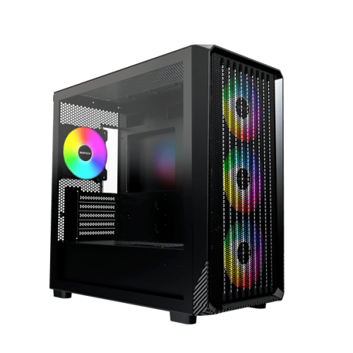 Корпус Montech X5M (B) Micro-ATX/Mini-ITX 1xUSB3.0 1xUSB2.0 1xType-C 1xAudio 1xLED Button Черный