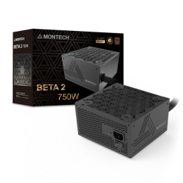 Блок питания Montech  750W, BETA 2 750W, Non Modular, ATX, 80+ BRONZE, КПД 90%, Fan 120mm, Черный