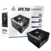 Блок питания Montech 750W, APX 750W, Non Modular, ATX, 80+ WHITE, КПД 90%, Fan 120mm, Черный