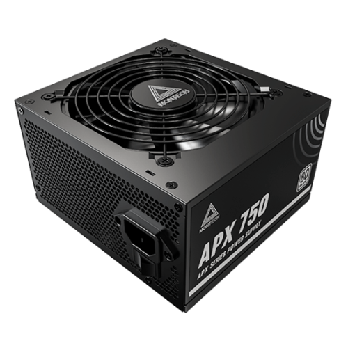 Блок питания Montech 750W, APX 750W, Non Modular, ATX, 80+ WHITE, КПД 90%, Fan 120mm, Черный