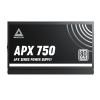 Блок питания Montech 750W, APX 750W, Non Modular, ATX, 80+ WHITE, КПД 90%, Fan 120mm, Черный
