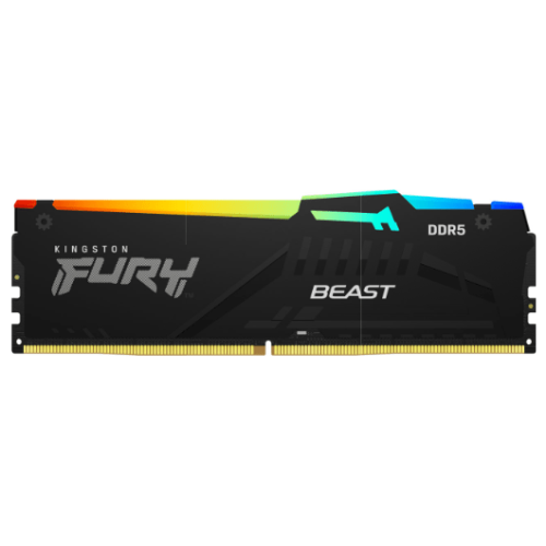 Оперативная память 16GB DDR5 5200MHz Kingston FURY Beast Black RGB PC5-41600 CL40 KF552C40BBA-16