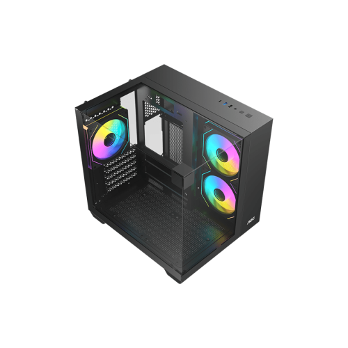 Корпус AOC CG389B 3F M-ATX/ITX 1xUSB2.0 1xUSB3.0 1xType-C 1xAudio/Mic 1x3.5" 2x2.5" Черный (поддержка материнских плат форм-фактора M-ATX (uATX/compact-MATX) размером до 244×185мм) AOC-CG389-BF3V1R0T3-G
