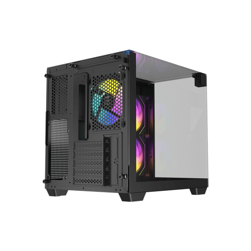 Корпус AOC CG389B 3F M-ATX/ITX 1xUSB2.0 1xUSB3.0 1xType-C 1xAudio/Mic 1x3.5" 2x2.5" Черный (поддержка материнских плат форм-фактора M-ATX (uATX/compact-MATX) размером до 244×185мм) AOC-CG389-BF3V1R0T3-G