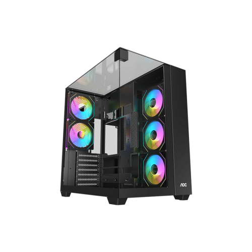 Корпус AOC CG409B 5F ATX/M-ATX/ITX 2xUSB3.0 1xType-C 1xAudio/Mic 1x3.5" 2x2.5" Черный AOC-CG409-BF5V1R0T3-G