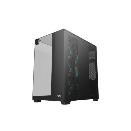 Корпус AOC CG409B 5F ATX/M-ATX/ITX 2xUSB3.0 1xType-C 1xAudio/Mic 1x3.5" 2x2.5" Черный AOC-CG409-BF5V1R0T3-G