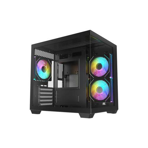 Корпус AOC CG391B 3F M-ATX/ITX 1xUSB2.0 1xUSB3.0 1xType-C 1xAudio/Mic 1x3.5" 3x2.5" Черный (поддержка материнских плат форм-фактора M-ATX (uATX/compact-MATX) размером до 244×185мм) AOC-CG391-BF3V1R0T2-G