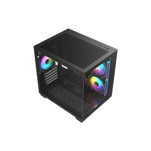 Корпус AOC CG391B 3F M-ATX/ITX 1xUSB2.0 1xUSB3.0 1xType-C 1xAudio/Mic 1x3.5" 3x2.5" Черный (поддержка материнских плат форм-фактора M-ATX (uATX/compact-MATX) размером до 244×185мм) AOC-CG391-BF3V1R0T2-G