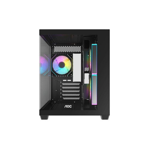 Корпус AOC CG391B 3F M-ATX/ITX 1xUSB2.0 1xUSB3.0 1xType-C 1xAudio/Mic 1x3.5" 3x2.5" Черный (поддержка материнских плат форм-фактора M-ATX (uATX/compact-MATX) размером до 244×185мм) AOC-CG391-BF3V1R0T2-G