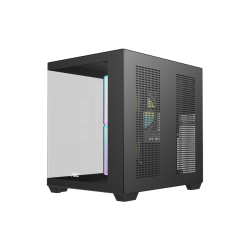 Корпус AOC CG391B 3F M-ATX/ITX 1xUSB2.0 1xUSB3.0 1xType-C 1xAudio/Mic 1x3.5" 3x2.5" Черный (поддержка материнских плат форм-фактора M-ATX (uATX/compact-MATX) размером до 244×185мм) AOC-CG391-BF3V1R0T2-G