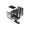 Корпус AOC CG391B 3F M-ATX/ITX 1xUSB2.0 1xUSB3.0 1xType-C 1xAudio/Mic 1x3.5" 3x2.5" Черный (поддержка материнских плат форм-фактора M-ATX (uATX/compact-MATX) размером до 244×185мм) AOC-CG391-BF3V1R0T2-G
