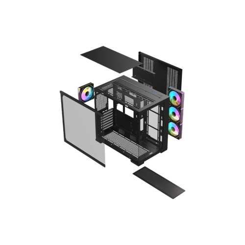 Корпус AOC CG395B 4F ATX/M-ATX/ITX 2xUSB3.0 1xType-C 1xAudio/Mic 1x3.5" 2x2.5" Черный AOC-CG395-BF4V2R0T2-G