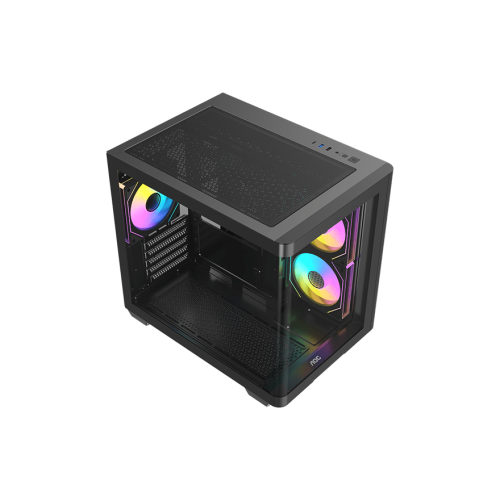 Корпус AOC CG350B 3F M-ATX/ITX 1xUSB2.0 1xUSB3.0 1xType-C 1xAudio/Mic 1x3.5" 2x2.5" Черный (поддержка материнских плат форм-фактора M-ATX (uATX/compact-MATX) размером до 244×185мм) AOC-CG350-BF3V1R0W2-G