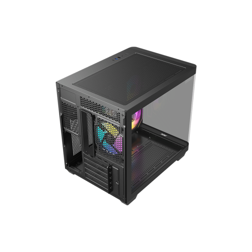 Корпус AOC CG350B 3F M-ATX/ITX 1xUSB2.0 1xUSB3.0 1xType-C 1xAudio/Mic 1x3.5" 2x2.5" Черный (поддержка материнских плат форм-фактора M-ATX (uATX/compact-MATX) размером до 244×185мм) AOC-CG350-BF3V1R0W2-G