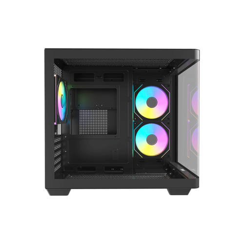 Корпус AOC CG350B 3F M-ATX/ITX 1xUSB2.0 1xUSB3.0 1xType-C 1xAudio/Mic 1x3.5" 2x2.5" Черный (поддержка материнских плат форм-фактора M-ATX (uATX/compact-MATX) размером до 244×185мм) AOC-CG350-BF3V1R0W2-G