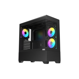 Корпус AOC CG393B 3F ATX/M-ATX/ITX 1xUSB2.0 1xUSB3.0 1xType-C 1xAudio/Mic 1x3.5