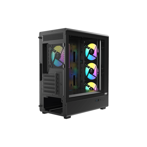 Корпус AOC CG450B 4F M-ATX/ITX 1xUSB2.0 1xUSB3.0 1xType-C 1xAudio/Mic 1x3.5" 2x2.5" Черный AOC-CG450-BF4V1R0UD-G
