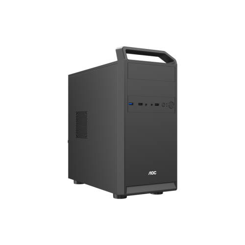 Корпус AOC CB104B M-ATX/ITX 2xUSB2.0 1xUSB3.0 1xAudio 1xMic 2x2.5" 2x3.5" 5.25" Optical Drive Bay, Kensington, Padlock - петля для навесного замка, Черный AOC-CB104-BEV1B-G